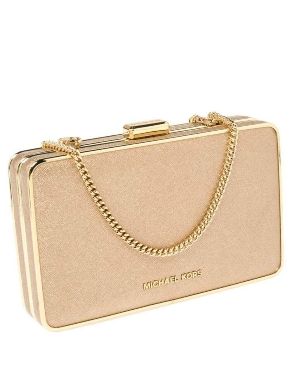 Michael Kors Leather Elsie Box Chain Clutch